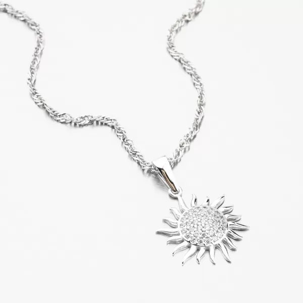 Prívesok z bieleho zlata slnka 613G-001