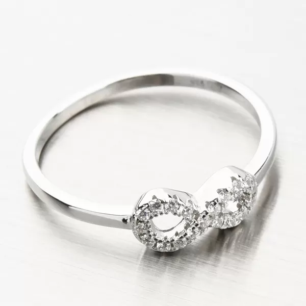 Strieborný prsteň nekonečno so zirkónmi GST-11508