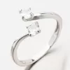 Nastaviteľný strieborný prsteň so zirkónmi GST-11524