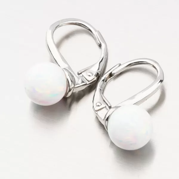 Strieborné náušnice s bielym opálom UCST-121745/8