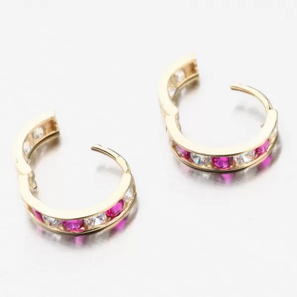 Detské náušnice z bieleho zlata 585 zirkónové krúžky s 12 mm PKL22-017