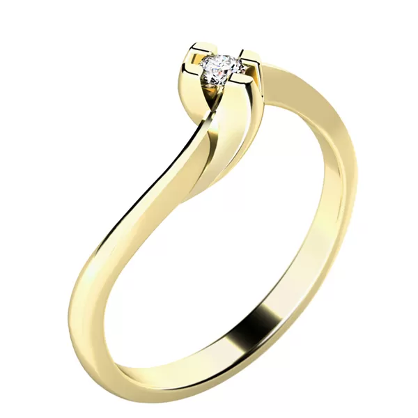 Zásnubný prsteň so zirkónom ZP-10787-ZL-ZIR