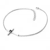 Kríž zlatých náramkov s čiernym diamantom 10872-NR01-B-Black