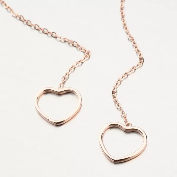 Dlhé strieborné náušnice vo farbe ružového zlata UVST-123018-R