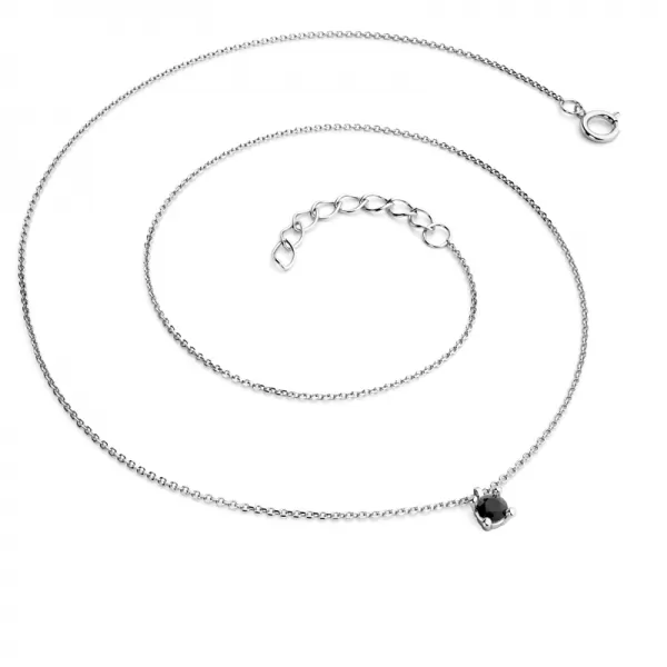 Dámsky náhrdelník žlté zlato 585/1000 prírodný diamant 0,130 ct s čiernym 10828-NH02-B-Black