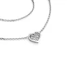Náhrdelník z bieleho zlata so srdiečkom s briliantmi 10877-NH01-B