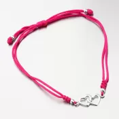 Strieborný povrázkový náramok srdca BST-14571-MG