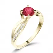 Dámsky prsteň prírodný diamant 0,50 ct G/SI turmalín a diamanty 140002-ZL-TUR