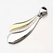 Pozlátený strieborný prívesok so zirkónmi PKL-3070