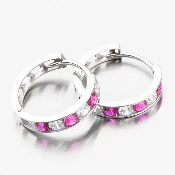 Dámske náušnice biele zlato 585 zirkónové kruhy 612A-005