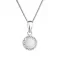 Náhrdelník so syntetickým opálom a kryštálmi Preciosa biely okrúhly 32083.1 white
