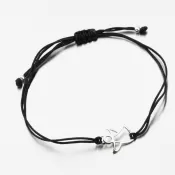 Strieborný povrázkový náramok s anjelom BST-14717-B