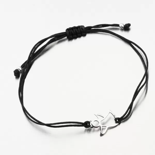 Strieborný povrázkový náramok s anjelom BST-14717-B