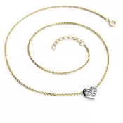 Náhrdelník so srdiečkom s briliantmi 10877-NH01-ZLB