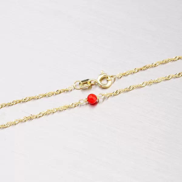 Zlatý náramok s červenými koralmi 44-1141