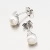Strieborné náušnice s perlou a so zirkónom UPST-121195