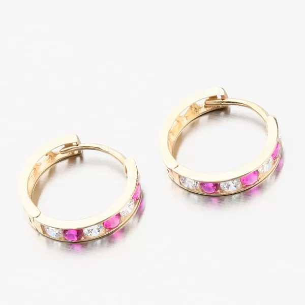 Dámske náušnice biele zlato 585 zirkón krúžky 612A-003