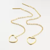 Dlhé strieborné náušnice vo farbe zlata UVST-123018-G