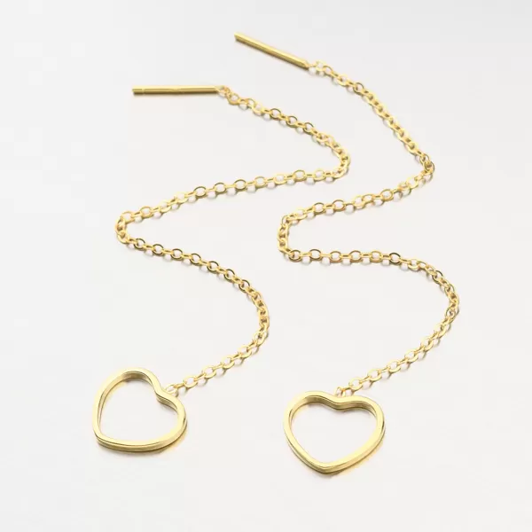 Dlhé strieborné náušnice vo farbe zlata UVST-123018-G