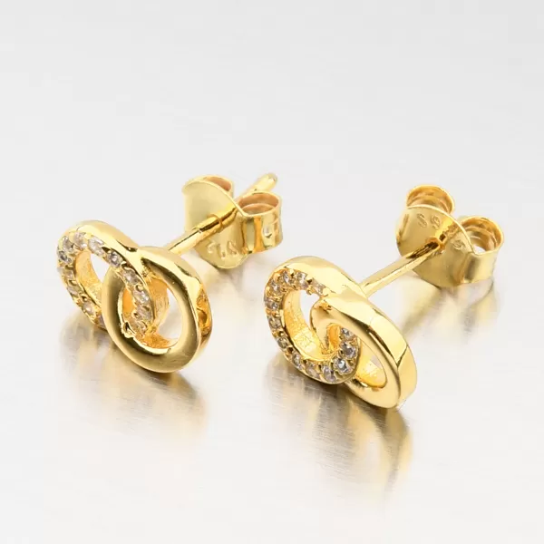 Strieborné náušnice so zirkónmi vo farbe zlata UPST-122831-G