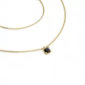 Dámsky náhrdelník žlté zlato 585/1000 prírodný diamant 0,130 ct s čiernym 10828-NH02-ZL-Black