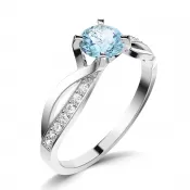 Dámsky prsteň prírodný diamant 0,55 ct G/SI topaz a diamanty 140002-B-TPZ