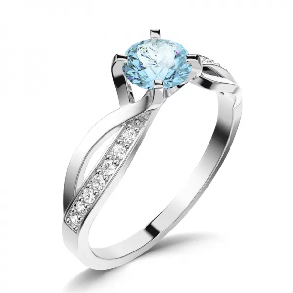 Dámsky prsteň prírodný diamant 0,55 ct G/SI topaz a diamanty 140002-B-TPZ