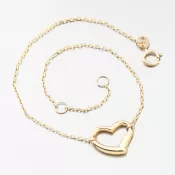 Zlatý náramok so srdcom 614A-010