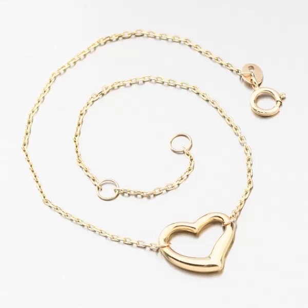 Zlatý náramok so srdcom 614A-010