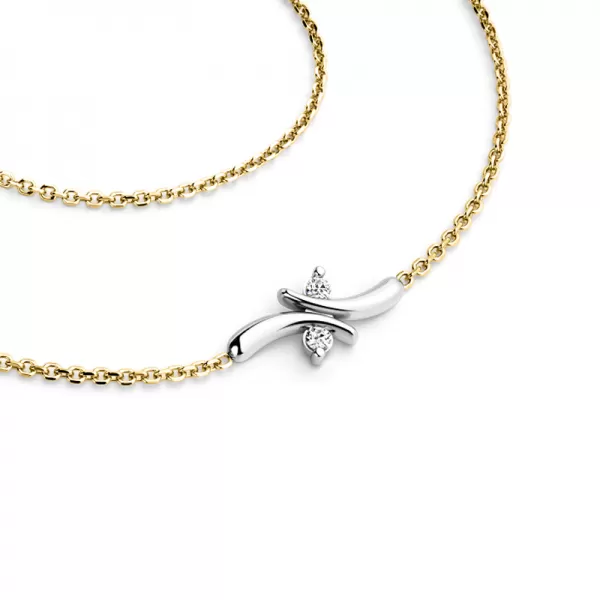 Dámsky náhrdelník prírodný diamant 0,030 ct G/SI diamanty a biele biele zlato 10851-NH01-ZLB