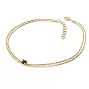 Dámsky náramok žlté zlato 585/1000 prírodný diamant 0,130 ct s čiernym 10828-NR02-ZL-Black