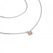 Dámsky náhrdelník zlatý mix 585/1000 prírodný diamant 0,130 ct G/SI briliant 10828-NH01-BCV