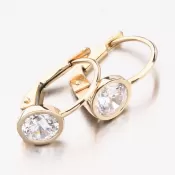 Dámske náušnice žlté zlato 585 zirkón PKL12-016