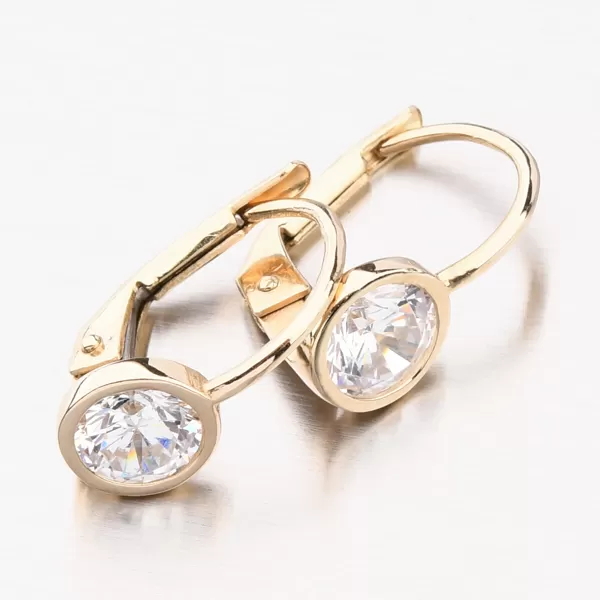 Dámske náušnice žlté zlato 585 zirkón PKL12-016