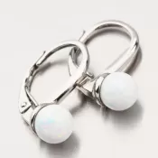 Strieborné náušnice s bielym opálom UCST-121742/6