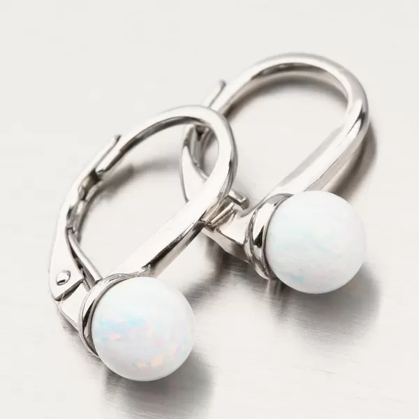 Strieborné náušnice s bielym opálom UCST-121742/6