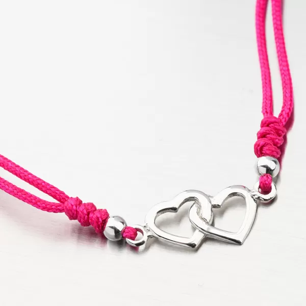 Strieborný povrázkový náramok srdca BST-14571-MG