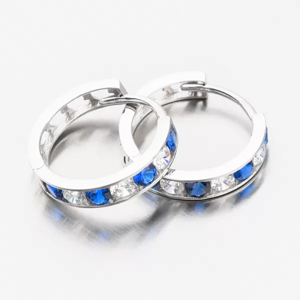 Dámske náušnice biele zlato 585 zirkón krúžky 612A-006