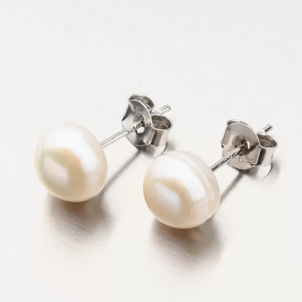 Strieborné náušnice s perlou UPST-123274/P/S