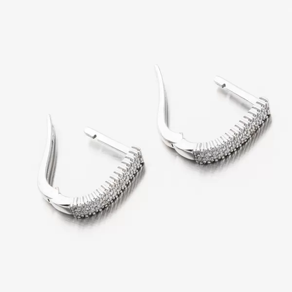 Náušnice so zirkónmi z bieleho zlata 612A-002