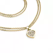 Náhrdelník zo žltého zlata so srdiečkom a diamantmi 10881-NH02-ZL