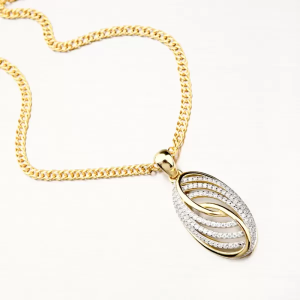 Pozlátený strieborný prívesok so zirkónmi PKL-3109