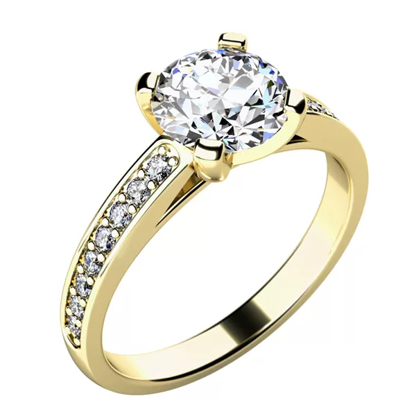 Zásnubný prsteň so zirkónmi ZP-10777-ZL-ZIR