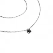 Dámsky náhrdelník žlté zlato 585/1000 prírodný diamant 0,130 ct s čiernym 10828-NH02-B-Black