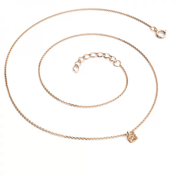 Dámsky náhrdelník žlté zlato 585/1000 prírodný diamant 0,130 ct so šampanským 10828-NH02-CV-Champ