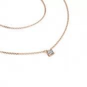 Dámsky náhrdelník z ružového zlata 585/1000 prírodný diamant 0,130 ct G/SI s briliantom 10828-NH01-CV