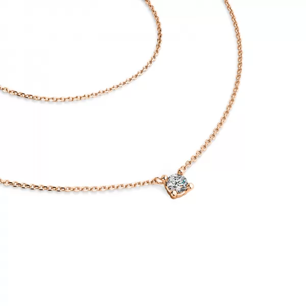 Dámsky náhrdelník z ružového zlata 585/1000 prírodný diamant 0,130 ct G/SI s briliantom 10828-NH01-CV