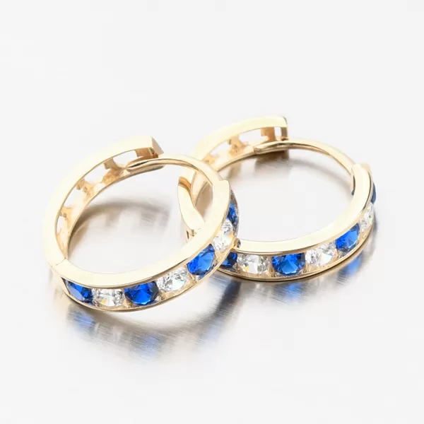 Dámske náušnice biele zlato 585 zirkón krúžky 612A-004