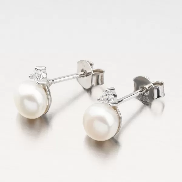 Strieborné náušnice s perlou a so zirkónom UPST-121195