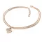 Náramok ružové zlato so srdiečkom a diamantmi 10881-NR02-CV